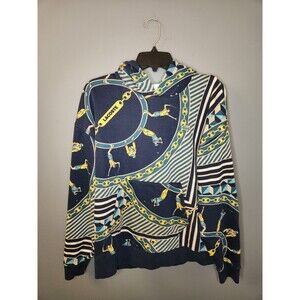 Lacoste‎ Live Unisex Scarf-Print Pullover Sweatshirt Hoodie Size M Golf Tennis